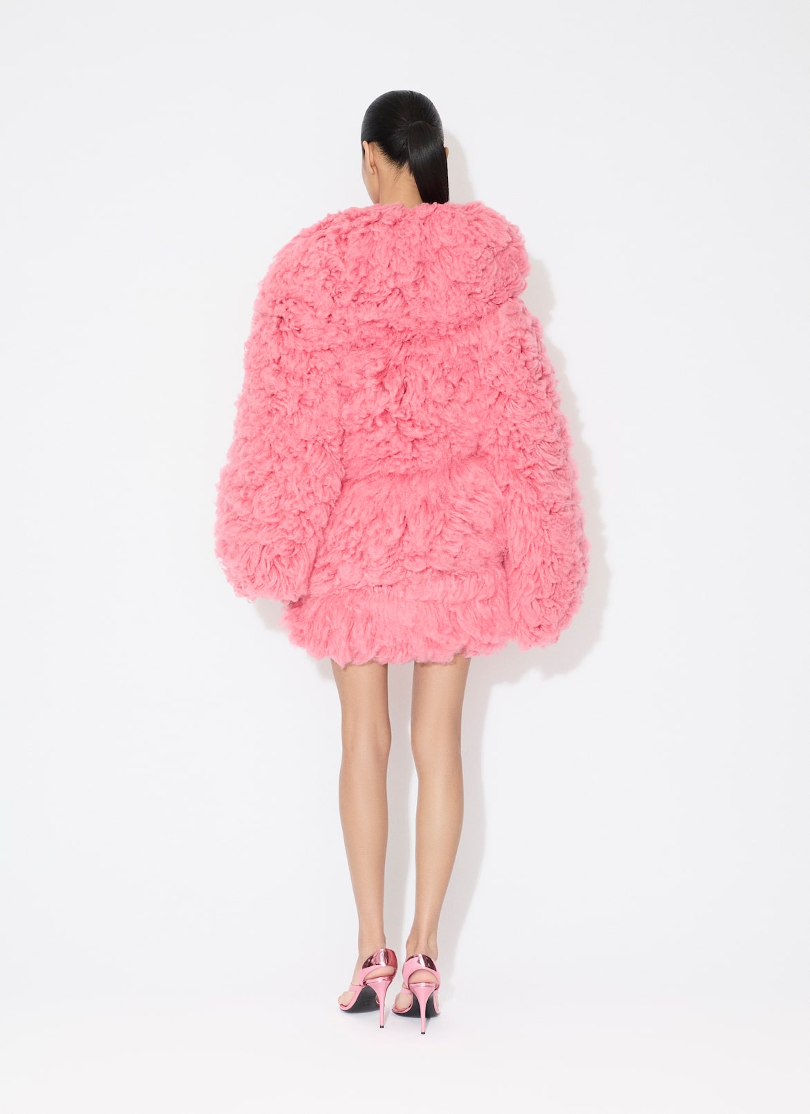 FAUX-FUR KNIT SPIRAL COAT ALAÏA  FAUX-FUR KNIT SPIRAL COAT